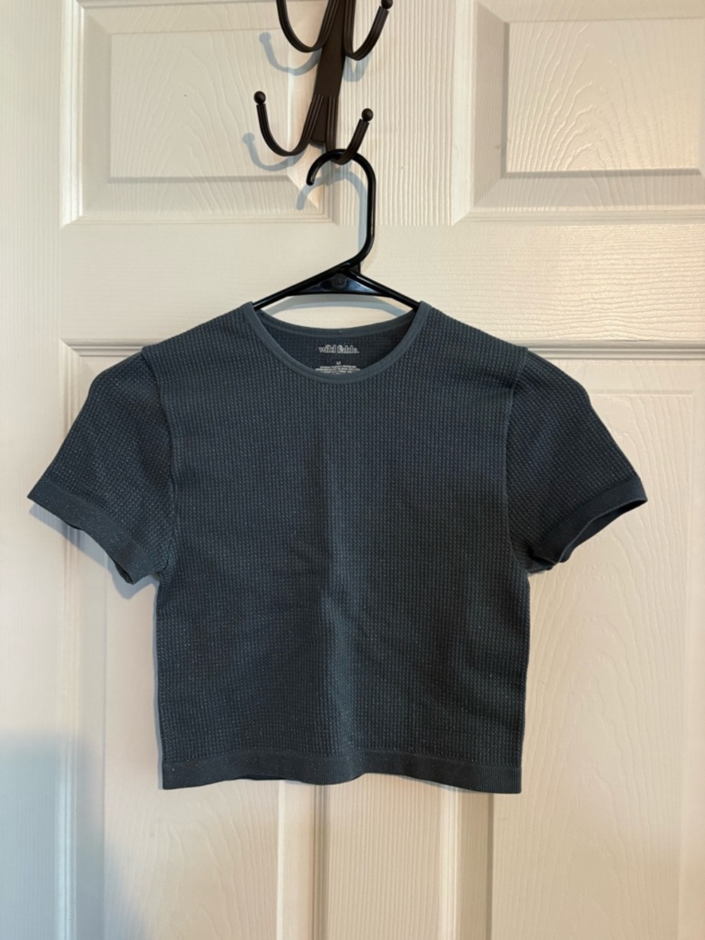 wild fable Charcoal Ribbed Crewneck Top